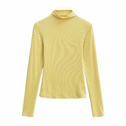 Women's Long Sleeve T Shirts Mock Neck Slim Fit Tops Basic Tee