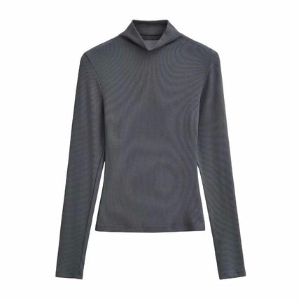 Women's Long Sleeve T Shirts Mock Neck Slim Fit Tops Basic Tee