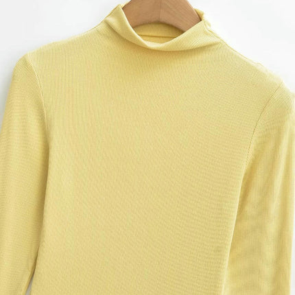 Women's Long Sleeve T Shirts Mock Neck Slim Fit Tops Basic Tee