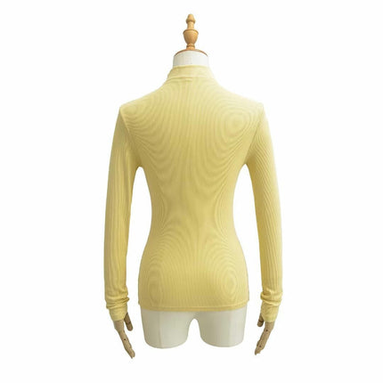 Women's Long Sleeve T Shirts Mock Neck Slim Fit Tops Basic Tee