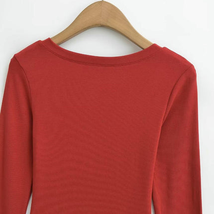 Womens Long Sleeve T Shirts Casual Slim Fit Button V Neck Henley Tops