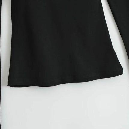 Women's Long Sleeve Scoop Neck Shirts Casual Slim Fit Tops Fall Basic Work Tee
