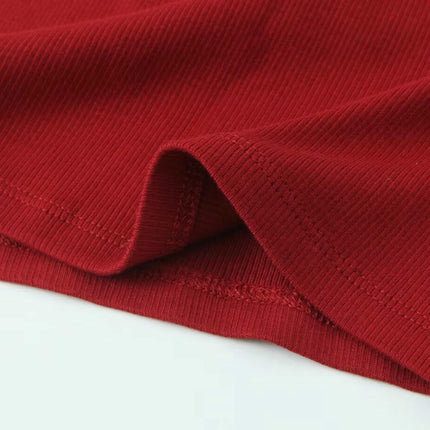 Women's Asymmetrical Neck Ribbed Knit Shirts Long Sleeve Slim Fit Going Out Tops