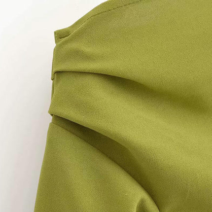 Womens Long Sleeve Boat Neck Ruched Shirts Asymmetric Hem Casual Slim Fit Tops