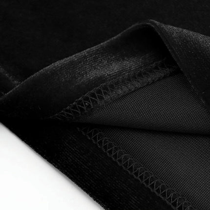 Women's Asymmetrical Neck Long Sleeve Slim Fit Party Velvet Tee Top