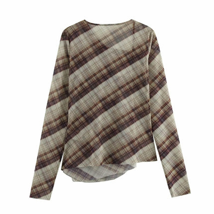 Women's Casual Asymmetric Neck Long Sleeve Blouses Ruched Loose Top