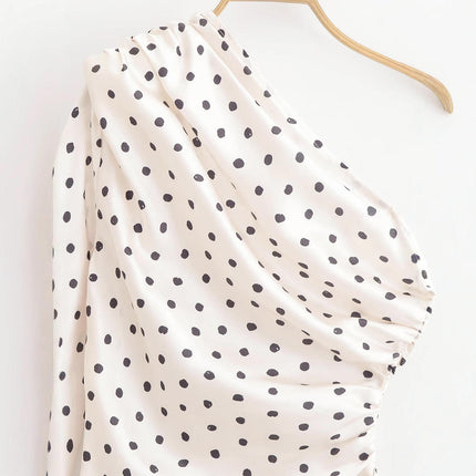 Women Sexy Ruched Asymmetrical Crop Tops Off The Shoulder Long Sleeve Shirts