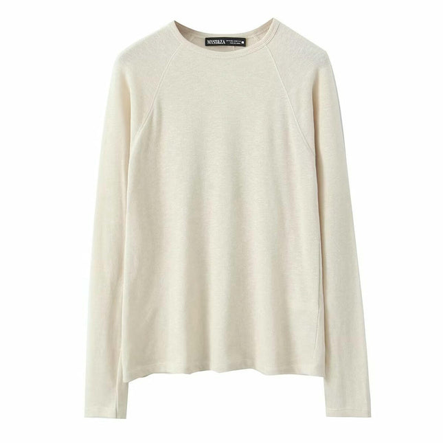 Women Crewneck Long Sleeve Tops Fall Basic Long Sleeve T Shirts Casual Loose Fit Tees