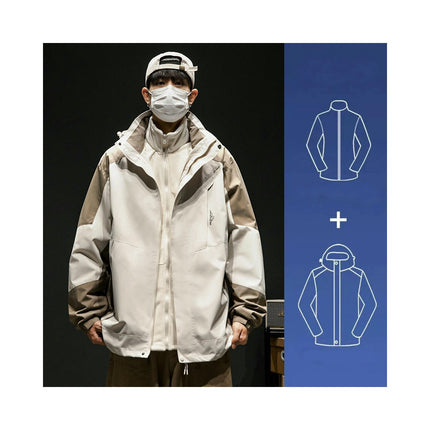 3 in 1 Jacket Men's Jacket Spring Autumn Winter Outdoor Windproof Jacket Mountaineering Clothes