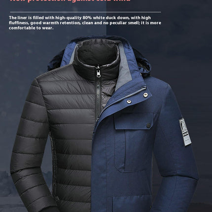 Removable Down Liner Jacket Three-In-One Autumn and Winter Outdoor Hiking Warm Jacket