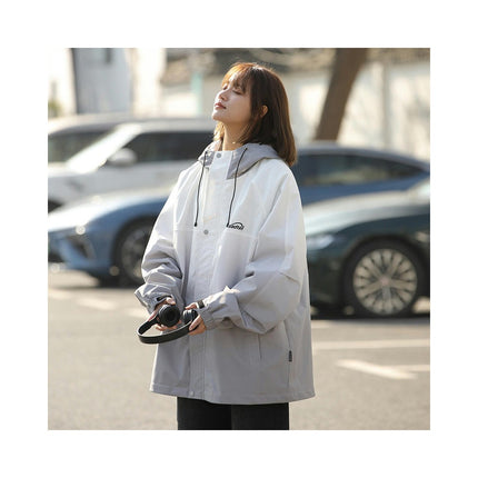 Women's Gradient Jacket Fall Clothing Casual Oversized Hooded Jacket