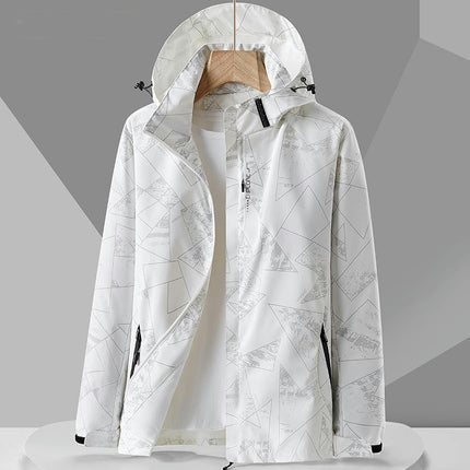 Women's Outdoor Waterproof Rain Jacket with Hooded Lightweight Windbreaker for Hiking