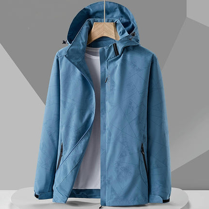 Women's Outdoor Waterproof Rain Jacket with Hooded Lightweight Windbreaker for Hiking