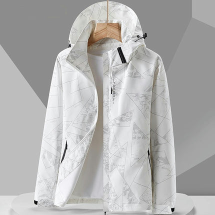 Women's Outdoor Waterproof Rain Jacket with Hooded Lightweight Windbreaker for Hiking