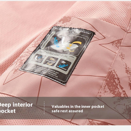Women's Outdoor Waterproof Rain Jacket with Hooded Lightweight Windbreaker for Hiking
