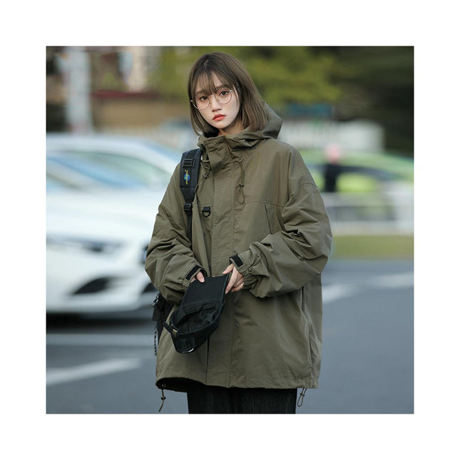 Women's Jacket Loose Casual Hooded Sports Hiking and Mountaineering Jacket
