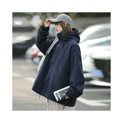 Women's Jacket Loose Casual Hooded Sports Hiking and Mountaineering Jacket