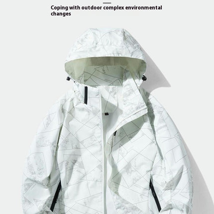 Spring and Autumn Camouflage Jacket - Men's and Women's Outdoor Windproof and Waterproof Hiking Jacket