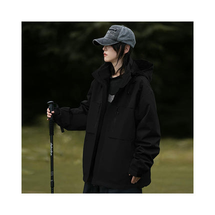 Couples Jacket Autumn and Winter Outdoor Travel 3 in 1 Plus Fleece Jacket Mountaineering Clothes
