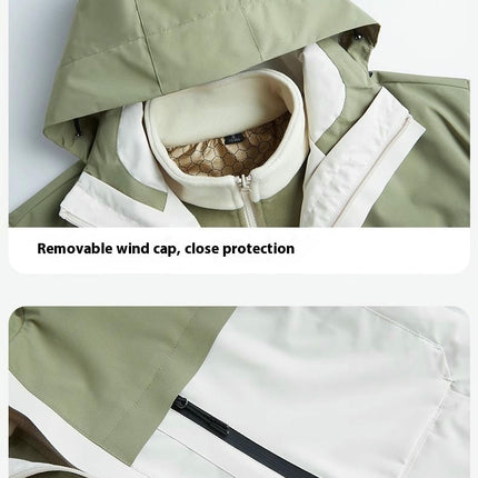 Couples Jacket Autumn and Winter Outdoor Travel 3 in 1 Plus Fleece Jacket Mountaineering Clothes 1