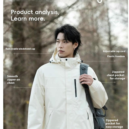 One-Piece Casual Jacket, Windproof and Waterproof, Couple Hiking and Mountaineering Jacket