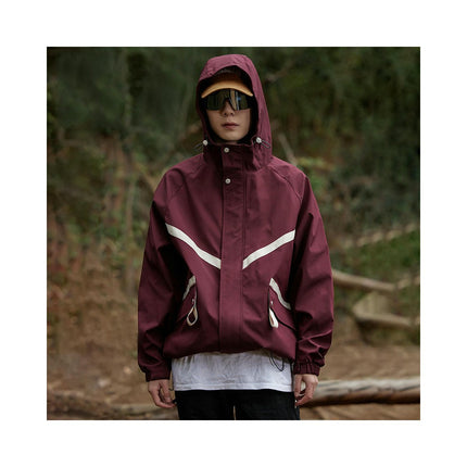 Hooded Functional Wind Jacket, Windproof and Waterproof Outdoor Mountaineering Clothing