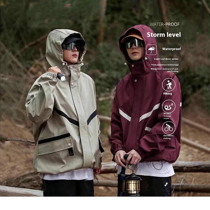 Hooded Functional Wind Jacket, Windproof and Waterproof Outdoor Mountaineering Clothing