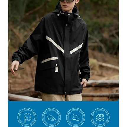 Hooded Functional Wind Jacket, Windproof and Waterproof Outdoor Mountaineering Clothing