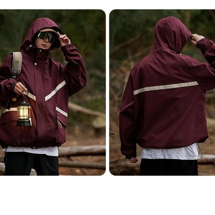 Hooded Functional Wind Jacket, Windproof and Waterproof Outdoor Mountaineering Clothing