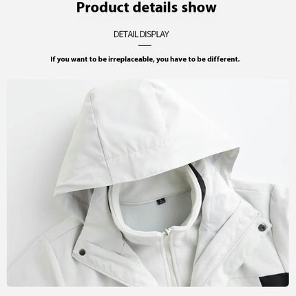 Winter Outdoor Waterproof And Windproof Fashionable Casual Jacket Loose Thickened Three-In-One Jacket