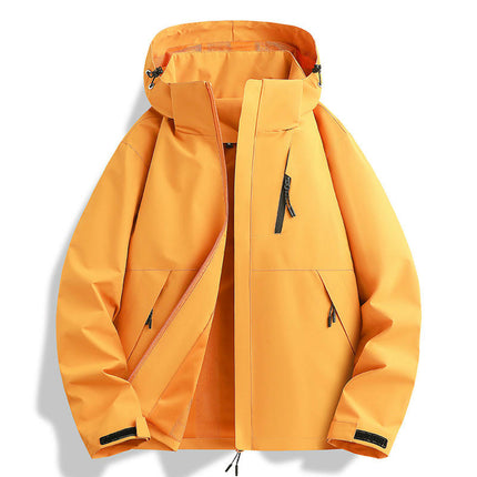 Jacket Spring and Autumn One-piece Waterproof Windproof Long Sleeve Hooded Mountaineering Clothes