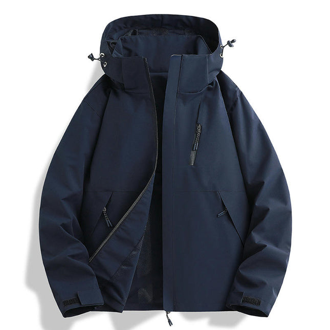 Jacket Spring and Autumn One-piece Waterproof Windproof Long Sleeve Hooded Mountaineering Clothes