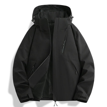 Jacket Spring and Autumn One-piece Waterproof Windproof Long Sleeve Hooded Mountaineering Clothes 1