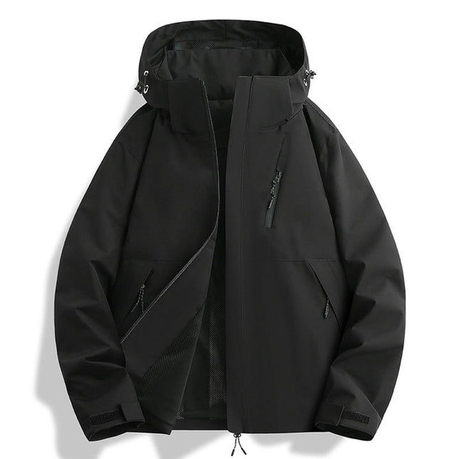 Jacket Spring and Autumn One-piece Waterproof Windproof Long Sleeve Hooded Mountaineering Clothes 1