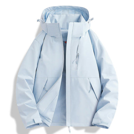 Jacket Spring and Autumn One-piece Waterproof Windproof Long Sleeve Hooded Mountaineering Clothes