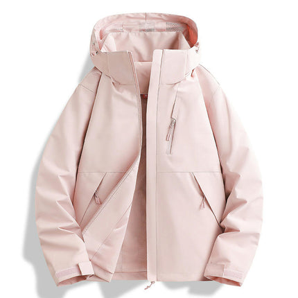 Jacket Spring and Autumn One-piece Waterproof Windproof Long Sleeve Hooded Mountaineering Clothes