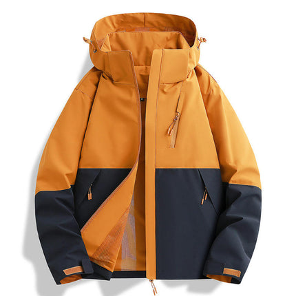 Jacket Spring and Autumn One-piece Waterproof Windproof Long Sleeve Hooded Mountaineering Clothes