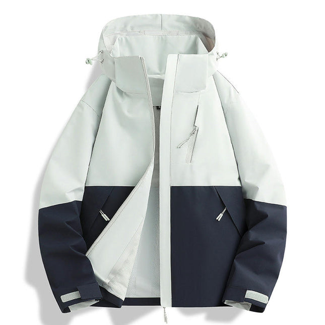 Jacket Spring and Autumn One-piece Waterproof Windproof Long Sleeve Hooded Mountaineering Clothes 1