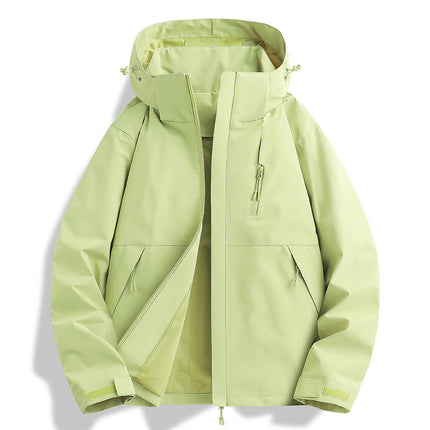 Jacket Spring and Autumn One-piece Waterproof Windproof Long Sleeve Hooded Mountaineering Clothes 1