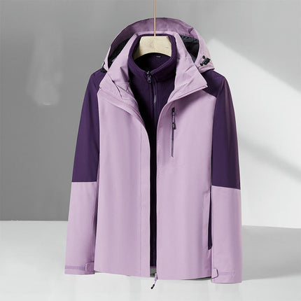 Outdoor Jacket for Men and Women 3 in 1 Removable Mink Fleece Liner Travel Ski Jacket