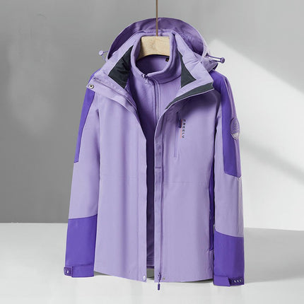 Outdoor Jacket for Men and Women 3 in 1 Removable Mink Fleece Liner Travel Ski Jacket