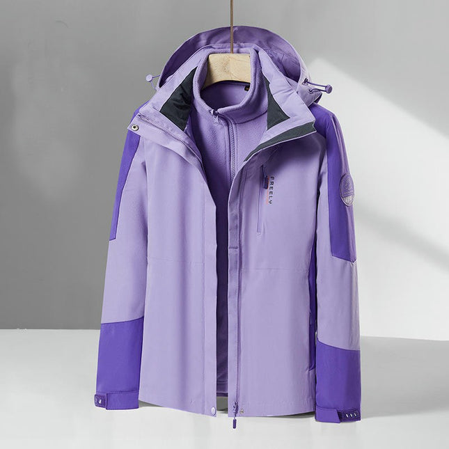 Outdoor Jacket for Men and Women 3 in 1 Removable Mink Fleece Liner Travel Ski Jacket