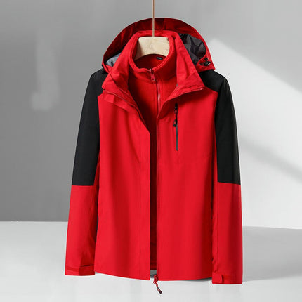 Outdoor Jacket for Men and Women 3 in 1 Removable Mink Fleece Liner Travel Ski Jacket