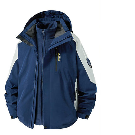 Waterproof 3-in-1 Ski Jacket Warm Winter Snow Coat Windproof Rain Snowboarding Jackets-A