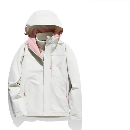 Winter Skiing Jacket 3 in 1 Waterproof Warm Snow Fleece Lining Coat Hooded Windproof Jacket