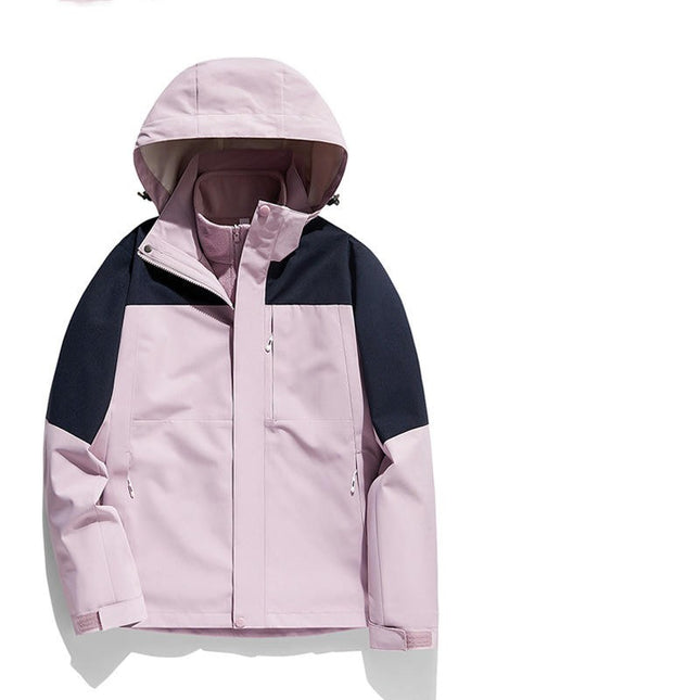 Winter Skiing Jacket 3 in 1 Waterproof Warm Snow Fleece Lining Coat Hooded Windproof Jacket