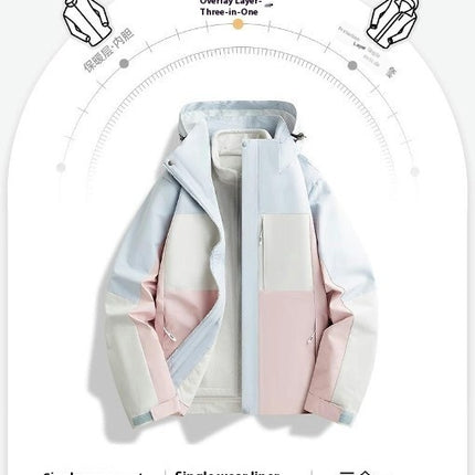 Outdoor Jacket 3 in 1 Autumn and Winter Windproof Waterproof Jacket Ski Mountaineering Clothes