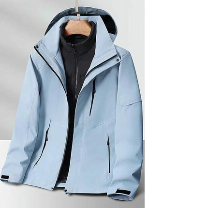 Men's and Women's Outdoor Jackets-Autumn and Winter Windproof and Waterproof 3-In-1 Jacket