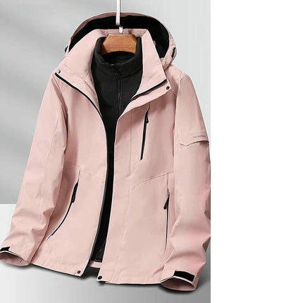 Men's and Women's Outdoor Jackets-Autumn and Winter Windproof and Waterproof 3-In-1 Jacket