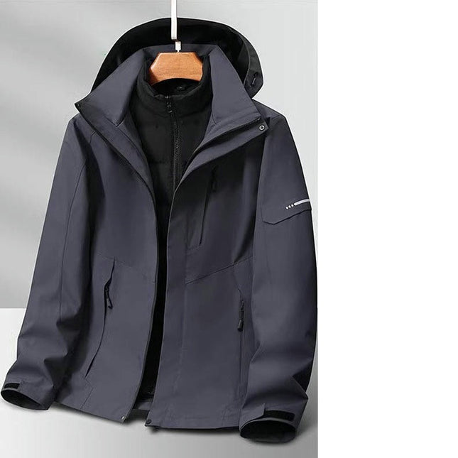 Men's and Women's Outdoor Jackets-Autumn and Winter Windproof and Waterproof 3-In-1 Jacket